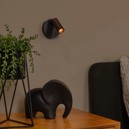 Lucide TONI - Oplaadbare Wandspot / Wandlamp - Accu/Batterij - Ø 8,1 cm - LED Dimb. - CCT - 1x2W 2700K/4000K - Magnetisch - Koffie - sfeer 1